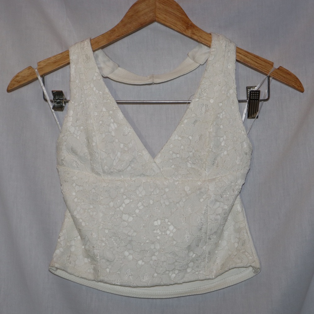 Aquamar White Lace Halter Top
